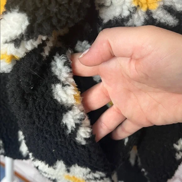 RARE Sundae School Daisy Print Full Zip Sherpa Fleece Jacket Medium - Picture 5 of 11